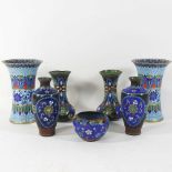 A pair of early 20th century Chinese cloisonné vases,