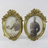A pair of small early 20th century cast picture frames