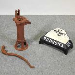 A small iron garden pump,