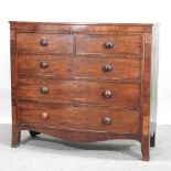 A mahogany bow front chest,