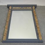 A 19th century French carved and gilt painted wall mirror