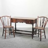 A 19th century oak side table,