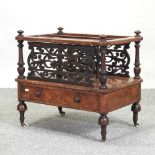 A Victorian walnut canterbury