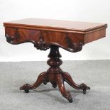 A Victorian mahogany folding tea table,