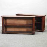 A pair of mahogany dwarf open bookcases,
