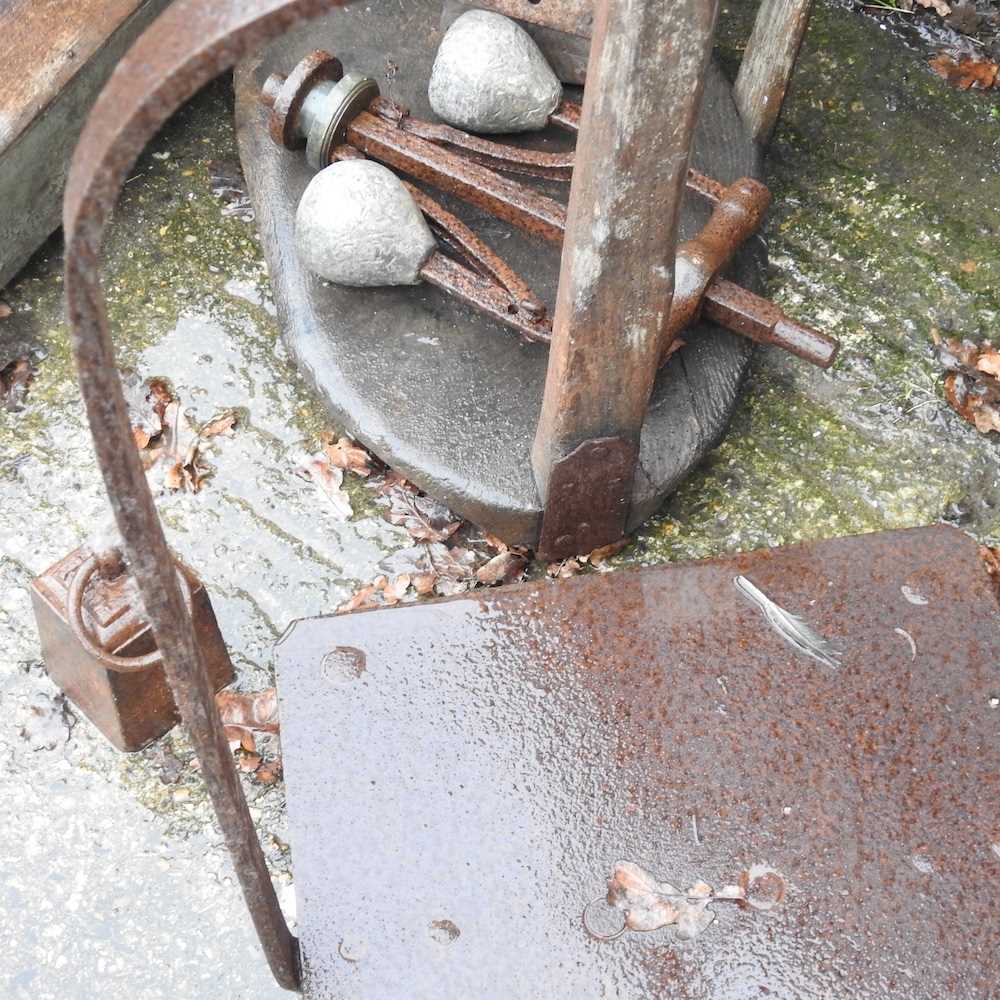 A collection of 19th century and later antique iron scales, - Image 8 of 10