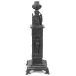 A 19th century cast bronze architectural lamp base