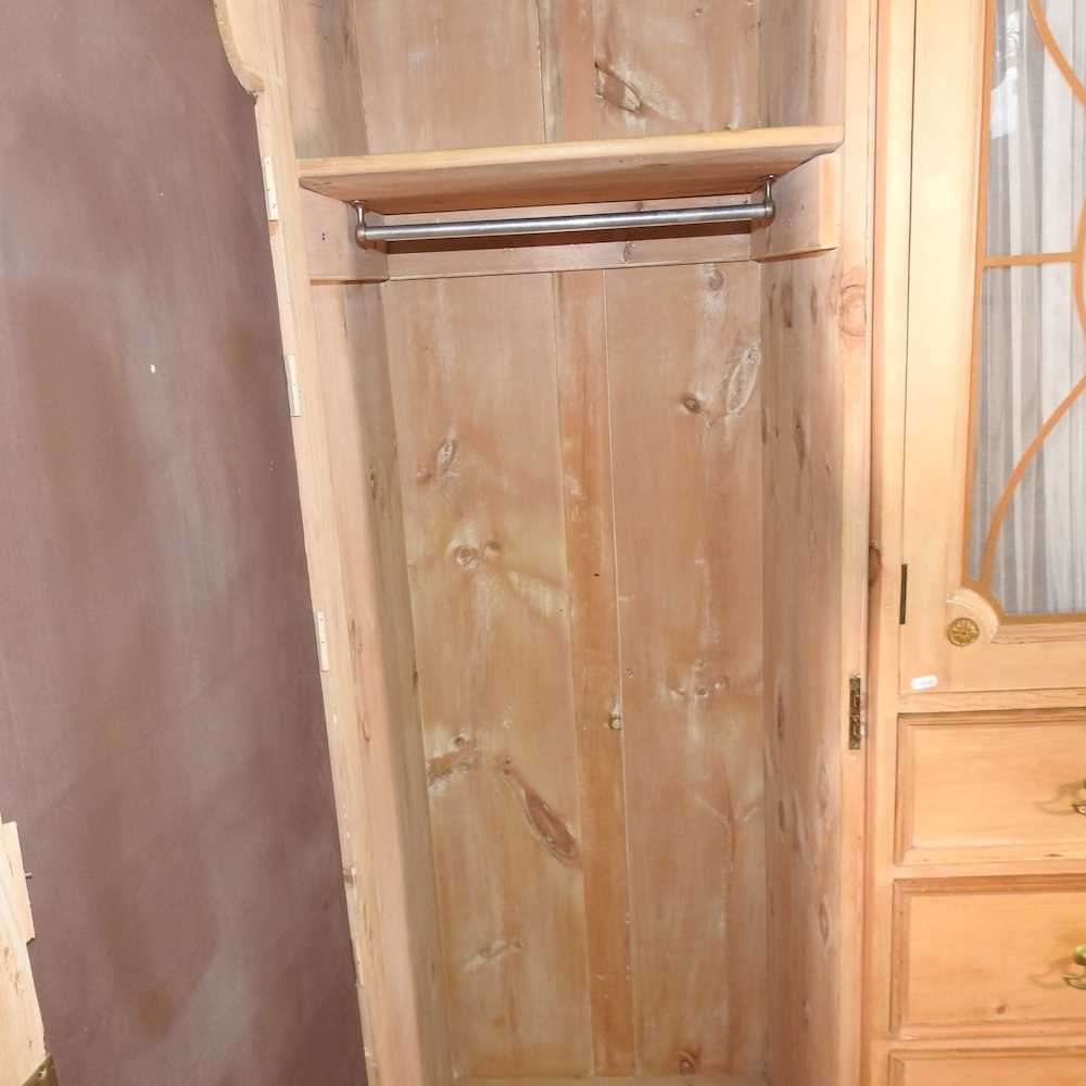 An Edwardian stripped pine combination wardrobe, - Image 6 of 13