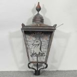 A copper garden lantern,