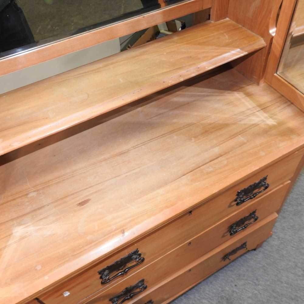 An Edwardian satin walnut dressing chest, - Image 8 of 11