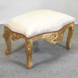 A modern French style gilt window seat,