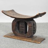 An Ashanti carved wooden head rest