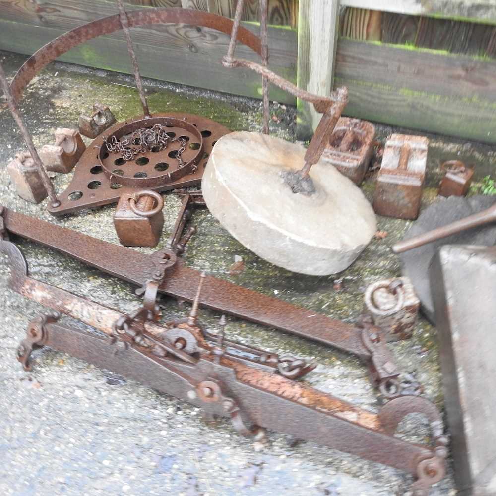 A collection of 19th century and later antique iron scales, - Image 3 of 10