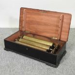 A collection of three 19th century musical box cylinders