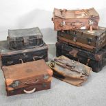 A collection of 19th century and later travelling cases,