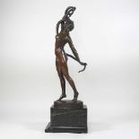Otto Schmidt-Hoffer, (1873-1925), female nude with snake, signed, dated 1914, bronze