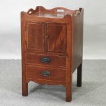 A George III mahogany tray top commode,