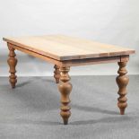 A light oak dining table,