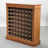 A hand made burr oak wine rack,