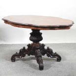 A Victorian fruitwood centre table,