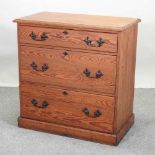 An early 20th century pitch pine chest,