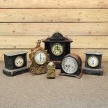 An early 20th century continental brass cased mantel clock,