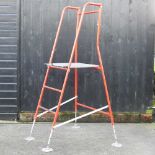 A set of Henchman metal folding workman's steps,