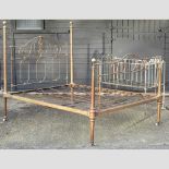 A brass and iron bedstead