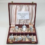 A collection of six 19th century fiddle pattern silver teaspoons