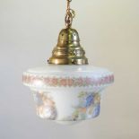 An early 20th century glass ceiling light