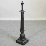 A large 19th century bronze table lamp