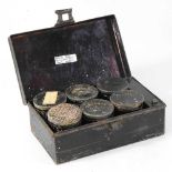A Victorian painted tin spice box