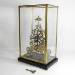 A brass skeleton clock