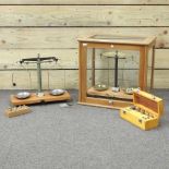 A set of mid 20th century Philip Harris chemists balance scales