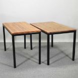 A near pair of modern oak tables