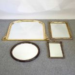 A modern gilt framed overmantel mirror