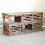 A rustic pine sideboard