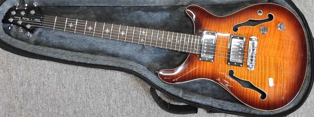 A Harley Benton semi acoustic electric guitar - Image 3 of 10
