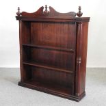 An oak dwarf open bookcase,