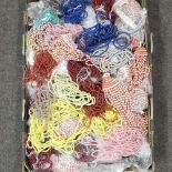 A collection of bead necklaces,