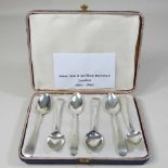 A set of six George III Old English pattern silver teaspoons