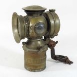 An early 20th century bicycle light