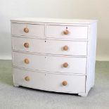 A Victorian and later cream painted bow front chest