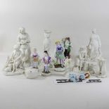 A collection of Parian figures