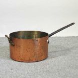 A large 19th century copper pan