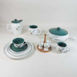 An extensive Denby Greenwheat pattern part dinner service