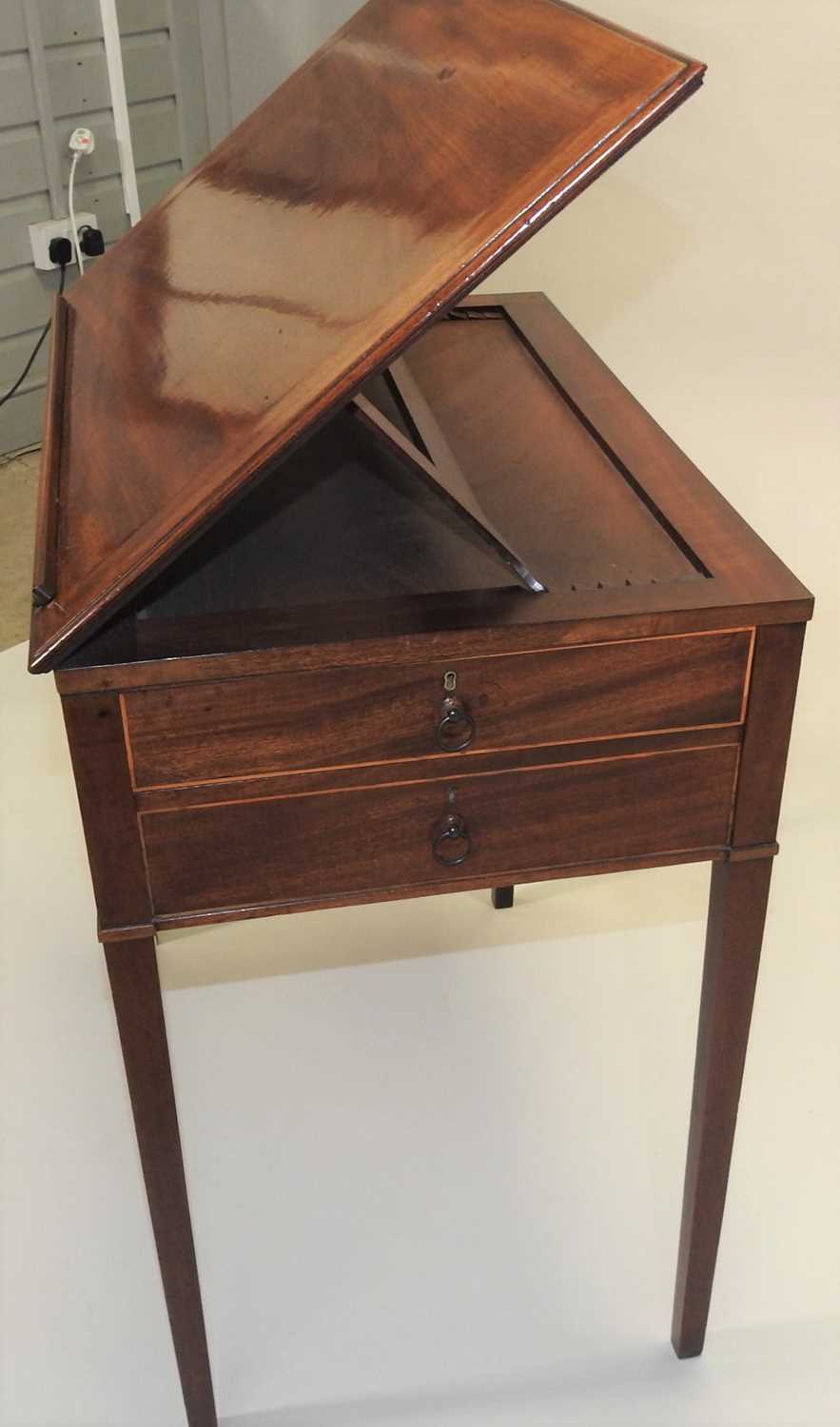 A Regency mahogany and boxwood strung reading table - Image 5 of 11