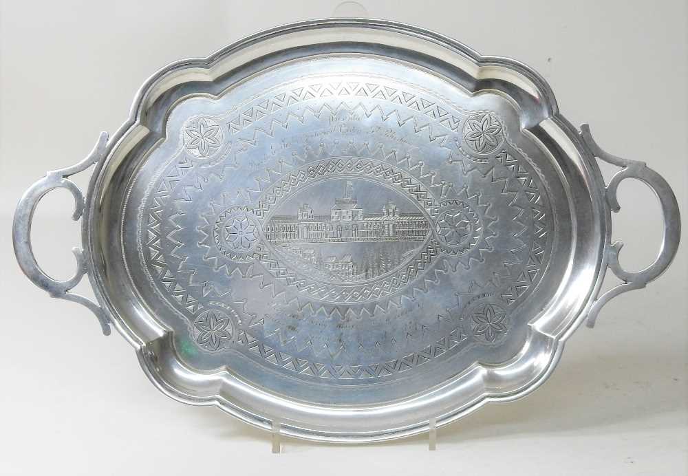 A 19th century Russian silver tray - Image 2 of 8