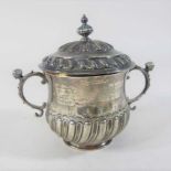 An Edwardian Britannia standard silver cup and cover