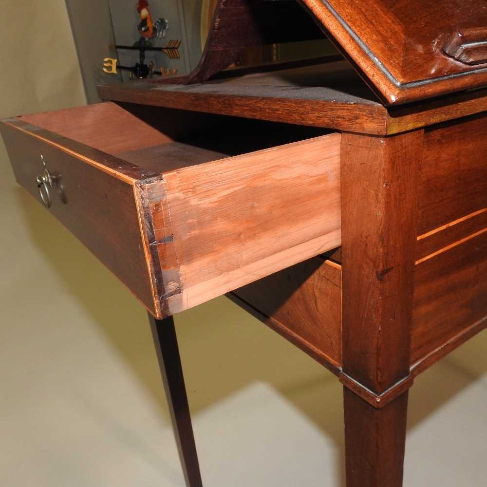 A Regency mahogany and boxwood strung reading table - Image 8 of 11